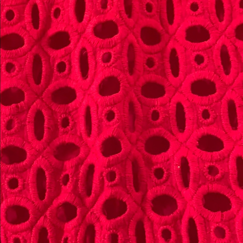 J Crew red eyelet cotton top 0 - Picture 2 of 4